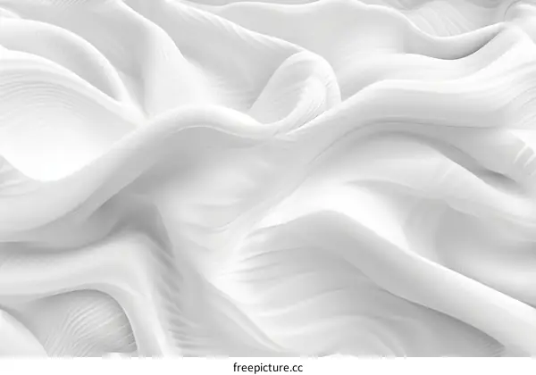 White silk fabric with soft waves flowing across the surface