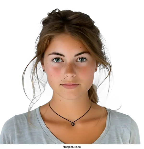 [Transparent Background PNG]Portrait of a Young Caucasian Woman