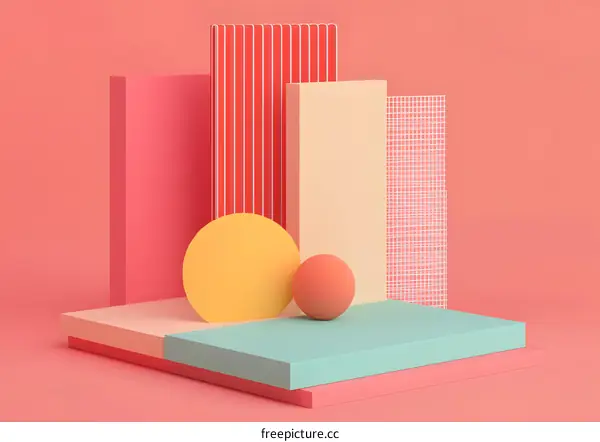 Abstract Geometric Shapes and Colorful Background