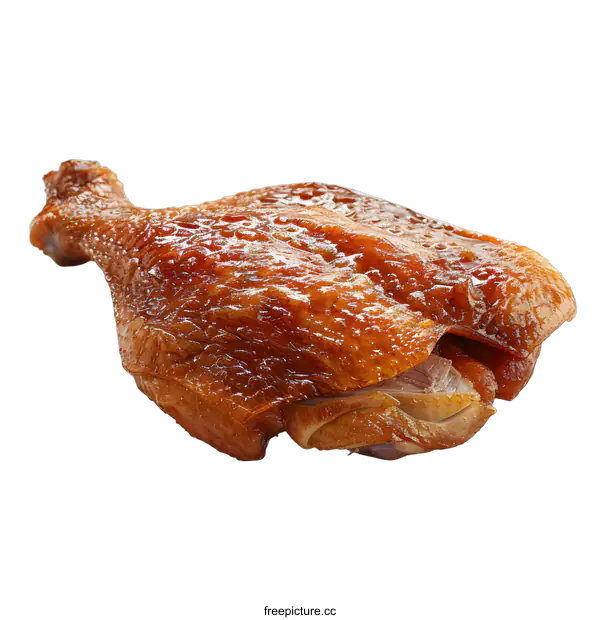 [Transparent Background PNG]Roasted chicken leg on white background