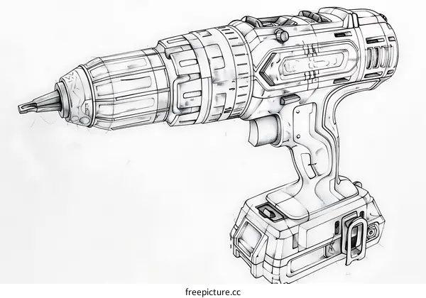 Cordless Drill Illustration