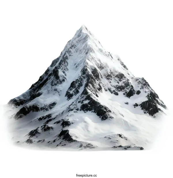 [Transparent Background PNG]Majestic Snow-Capped Mountain Peak