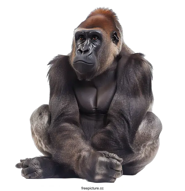 [Transparent Background PNG]gorilla sitting down