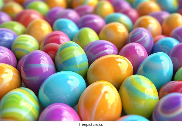 Colorful Easter Eggs Close-up
