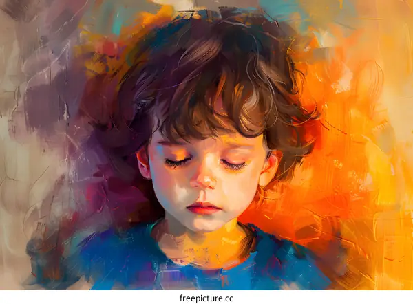 Sleeping Child Painting Portrait Art