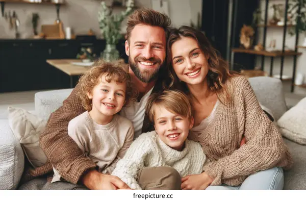 Happy Family Portrait indoor