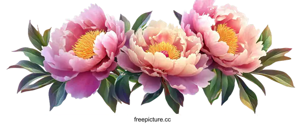 [Transparent Background PNG]Delicate Peony Floral Illustration
