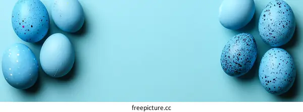 Pastel Blue Easter Eggs Background