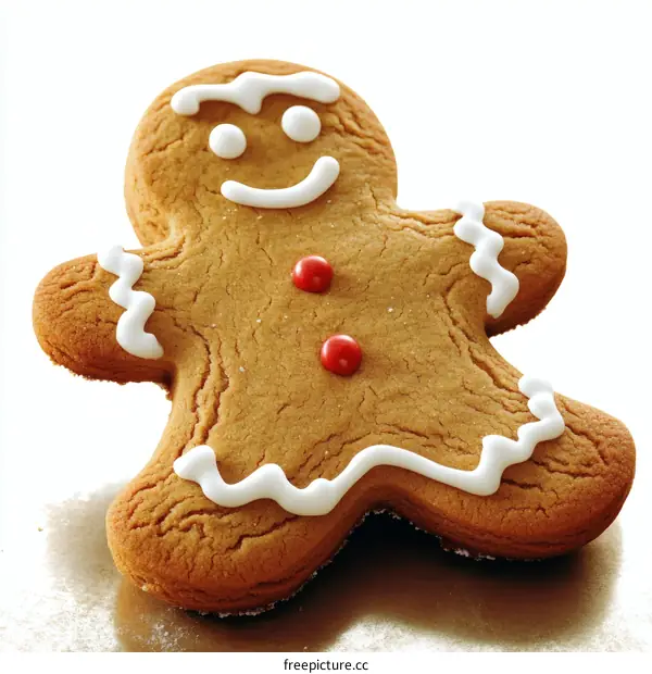 Gingerbread Man Christmas Cookie Close-up