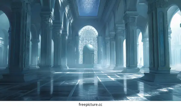 Marble Hallway with Mosaic Ceiling