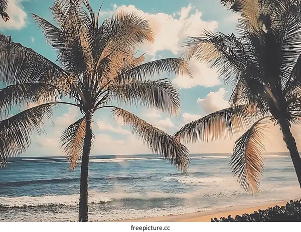 Palm Trees and Ocean View on a Sunny Day
