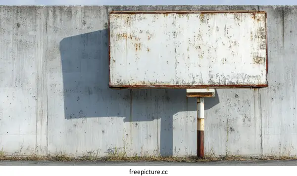 Rusty Bill Board Against Concrete Wall