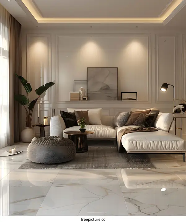 Modern minimalist style living room