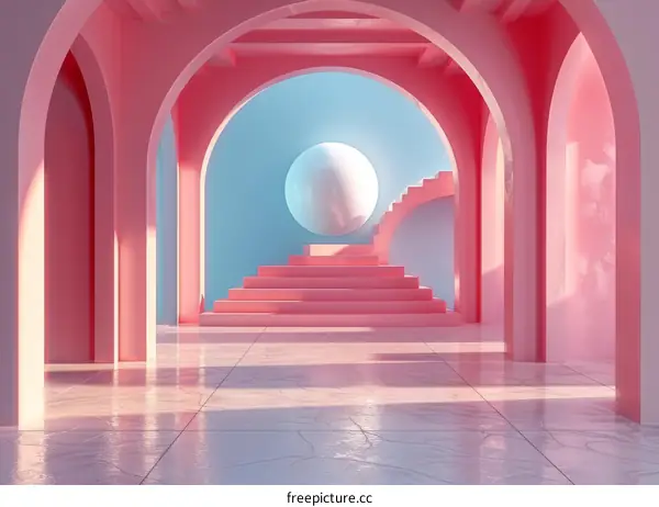 Surreal Minimalist Pastel Interior Design