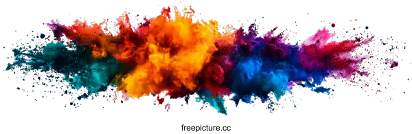 [Transparent Background PNG]Colorful Powder Explosion Abstract Art