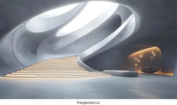 Abstract Modern Concrete Architectural Interior Design