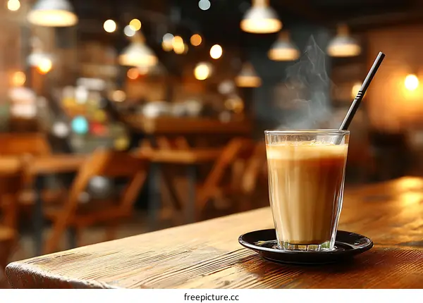 Hot Coffee in a Cafe Setting