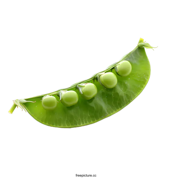 [Transparent Background PNG]Fresh Green Pea Pod Close Up