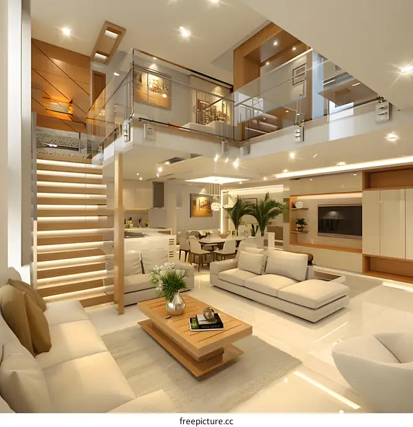 Bright and Airy Living Room With High Ceilings