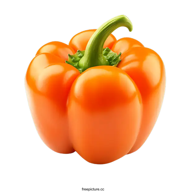 [Transparent Background PNG]Close up of an Orange Bell Pepper