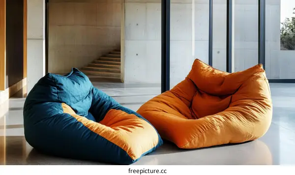 Modern Comfortable Bean Bag Chairs in a Stylish Contemporary Space
