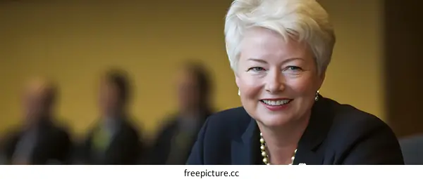 Portrait of a Woman with Blonde Hair and a Pearl Necklace