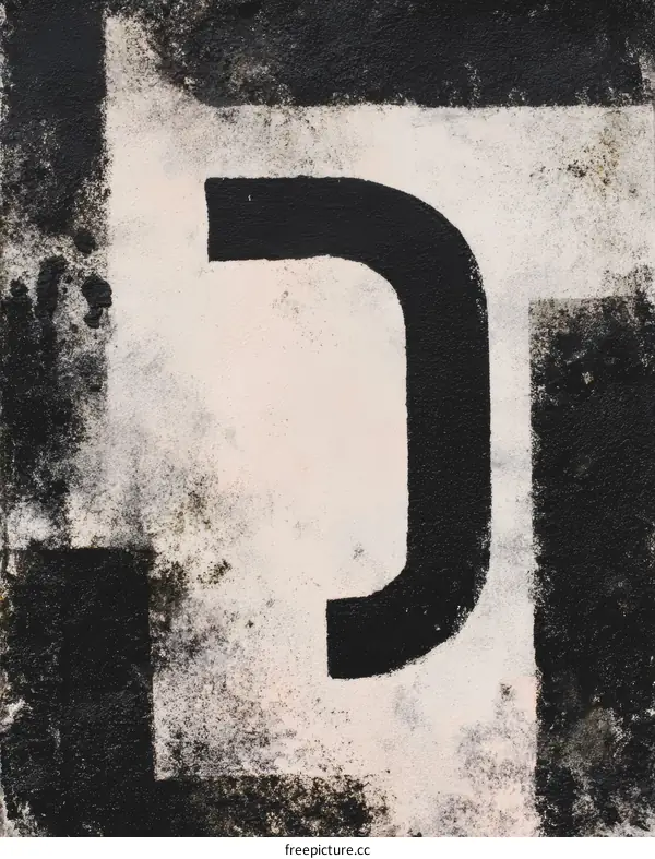 Abstract Graffiti Letter J on Weathered Surface