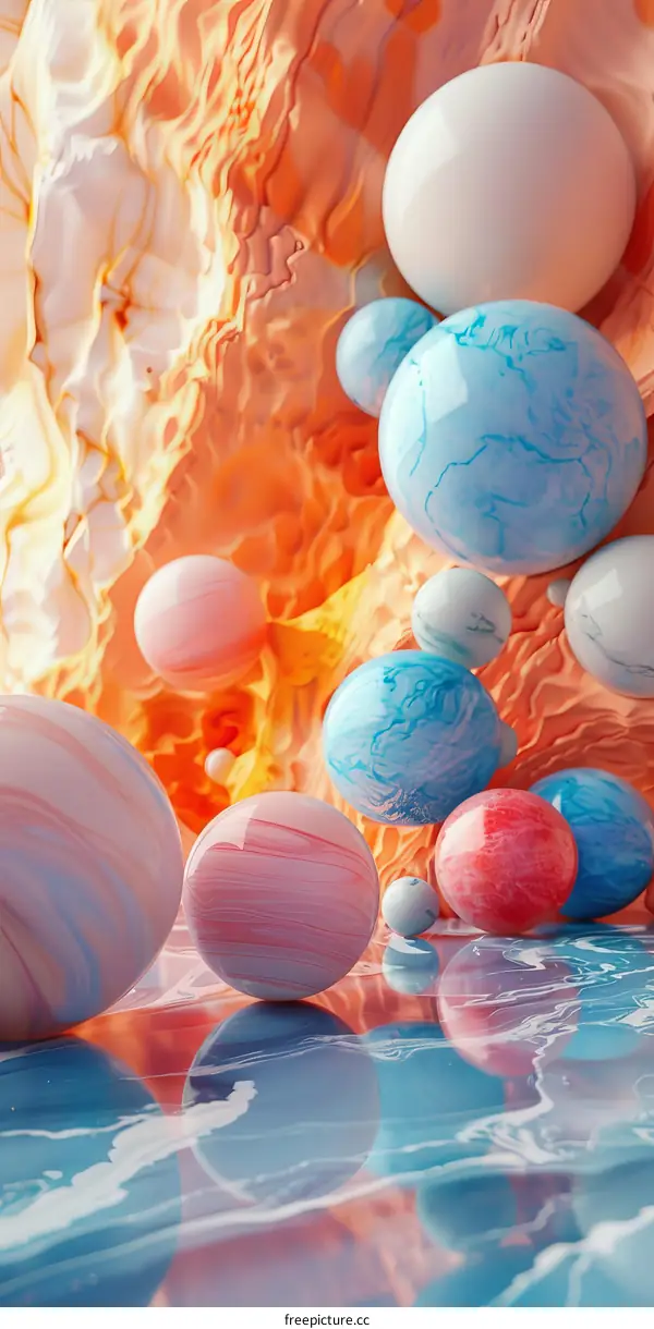 3d rendering, abstract, balls, fluid, generative art, illustration, liquid, marble, motion, organic, render, shape, sphere, surreal