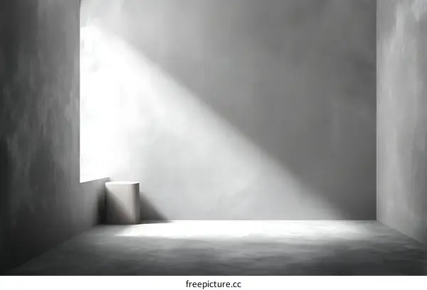 Empty Concrete Room with Sunlight
