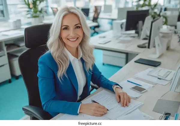 Business Woman Working in Office Environment