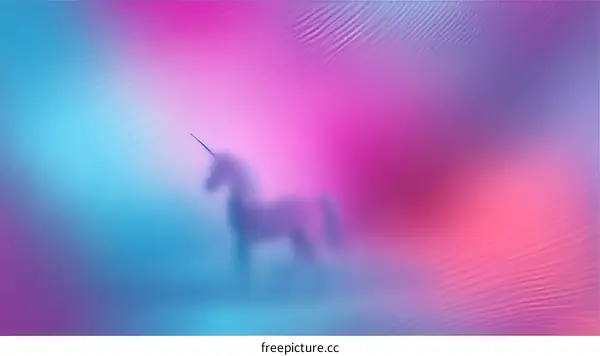 Abstract Unicorn Silhouette in Pastel Colors