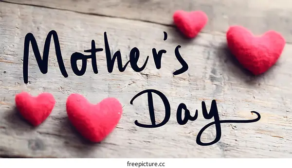 Mothers Day Greetings with Hearts