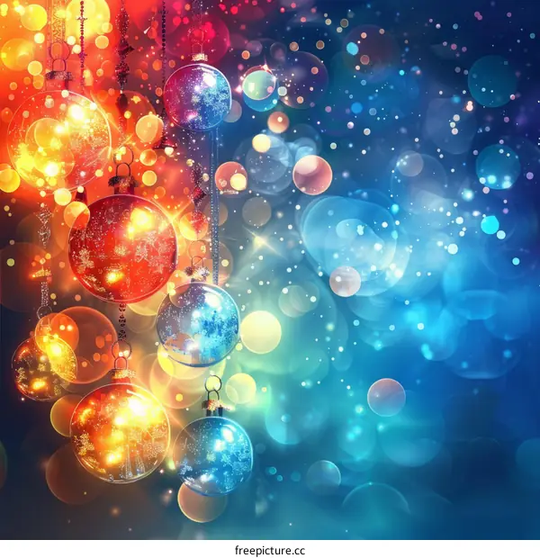 Festive Red and Green Christmas Ornament with Snowflake Design