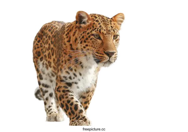 [Transparent Background PNG]Leopard in Profile on White Background