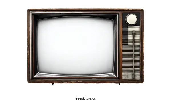 [Transparent Background PNG]Vintage Television Set on White Background