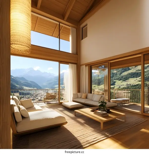 Modern Mountain View Living Room Interior Design