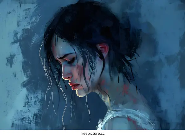 Portrait of a crying woman