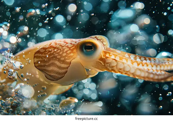 Underwater Close Up of a Squid