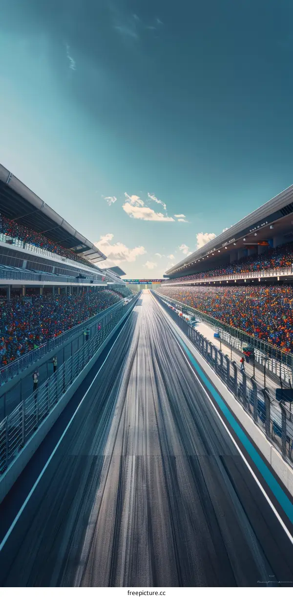 Formula One Sochi Autodrom track with crowd in stands