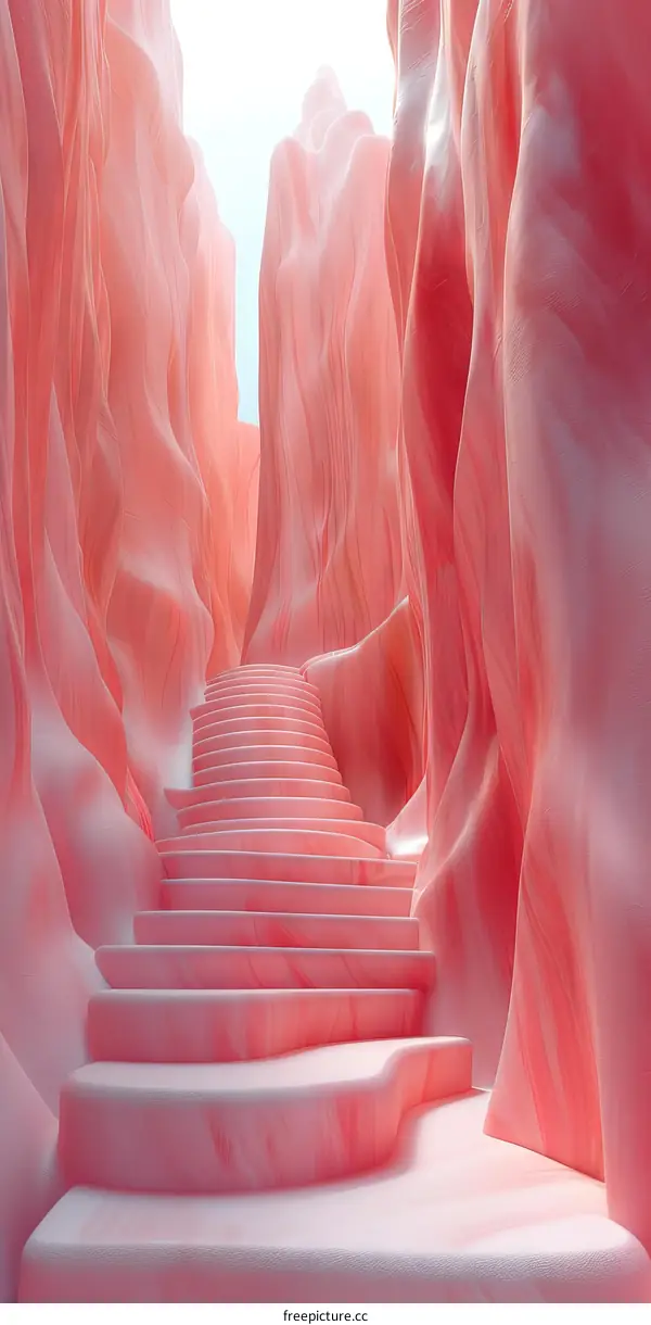 Pink Stairs in a Cave