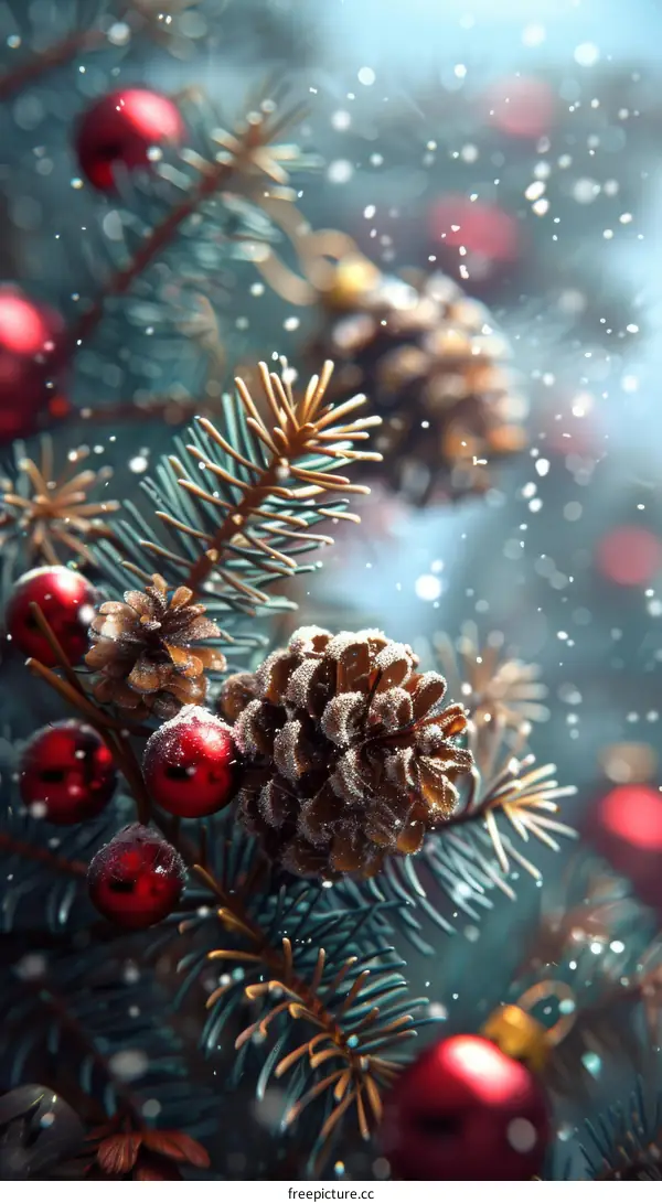 Winter Christmas Decoration Close Up