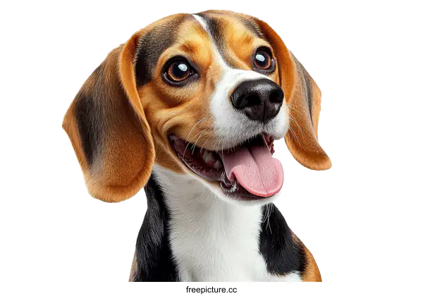 [Transparent Background PNG]Close Up Portrait of a Beagle Dog