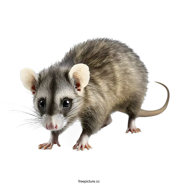 [Transparent Background PNG]Cute Small Opossum Isolated on White Background
