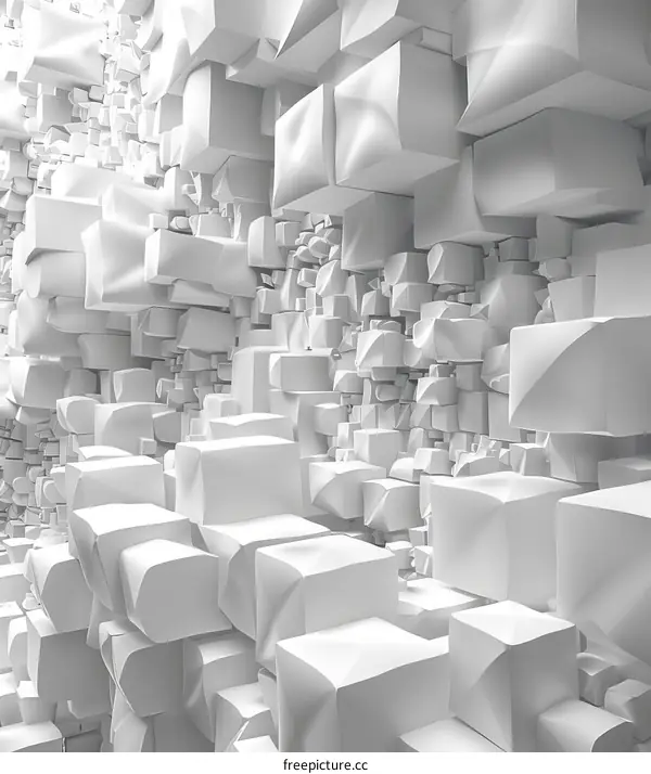 Abstract White Cube Background - Minimalist 3D Design