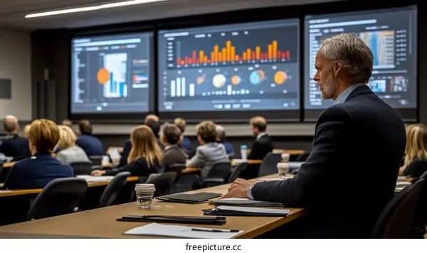 Business Conference with Large Screens