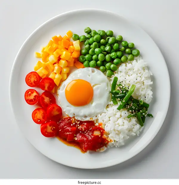 Healthy Breakfast Plate with Fried Egg