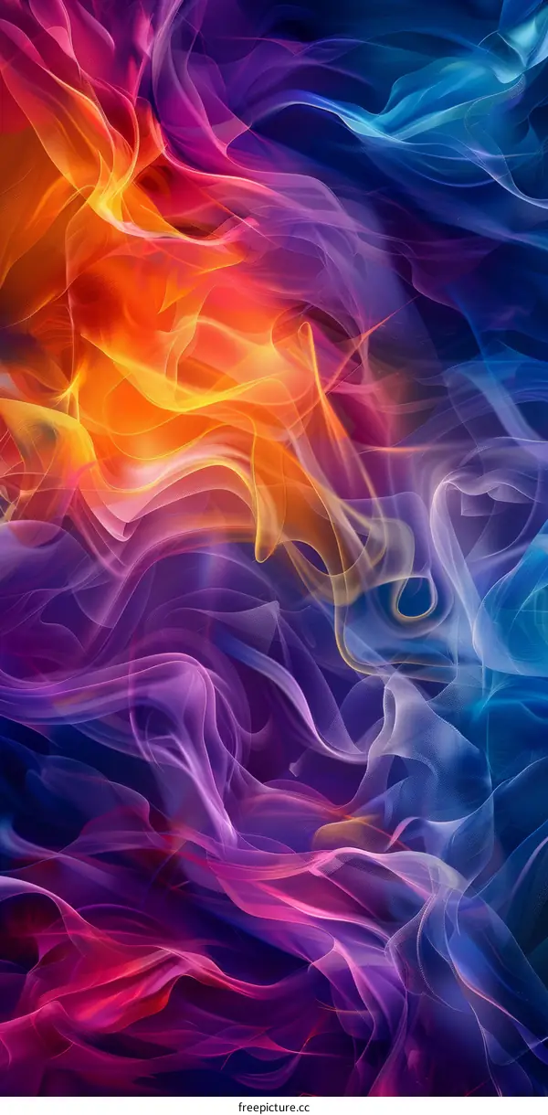 Abstract Colorful Smoke Flow Art