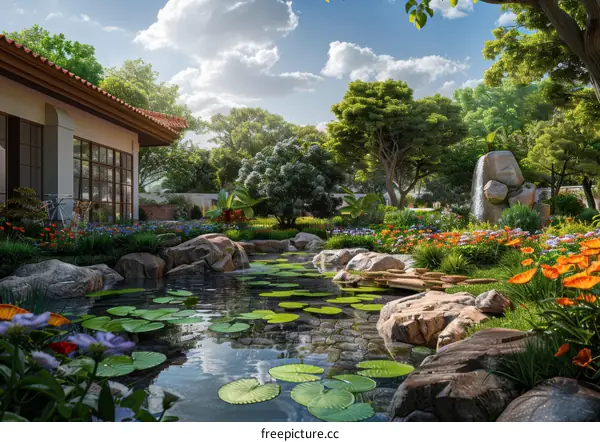 Zen Garden Water Reflection