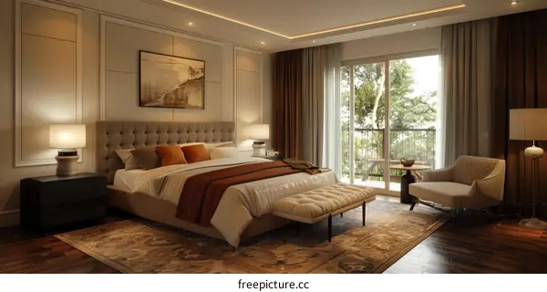 Modern Bedroom Interior Design With Large Windows