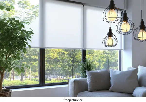 Modern Living Room with Daylight and Stylish Lighting